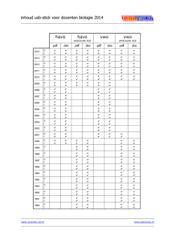 inhoud usb-stick voor docenten biologie 2014 havo
