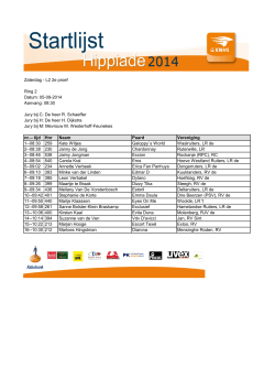 Zaterdag - L2 2e proef Ring 2 Datum: 05-09-2014 Aanvang