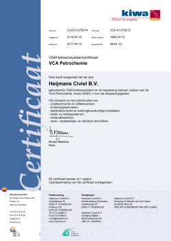 Certificaat - VCA Petrochemie