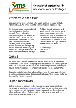 2014-09-02 nieuwsbrief september - VMS Roeselare, ASO