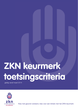 ZKN keurmerk toetsingscriteria - VMS-ZKN