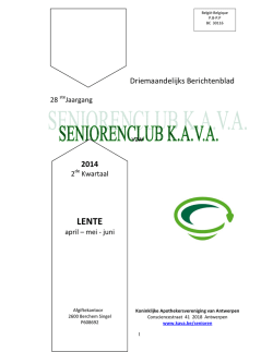 Driemaandelijks Berichtenblad 2014