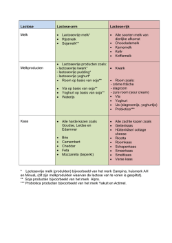 lactosearme en lactoserijke producten - Het FODMAP