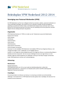 Beleidsplan VPW Nederland 2014
