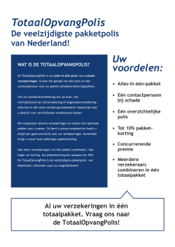 Informatie TotaalOpvangPolis