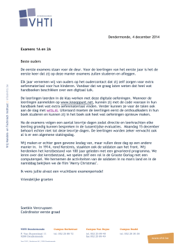 Dendermonde, 4 december 2014 Examens 1A en 2A Beste