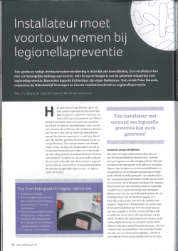 Installateur moet voortouw nemen bij legionellapreventie