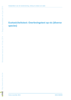 Ecotoxiciteitstest: Overlevingstest op vis (diverse