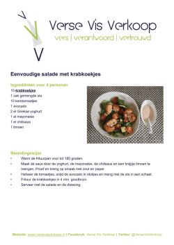 Eenvoudige salade met krabkoekjes
