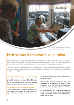 Haal maximaal rendement uit je robot