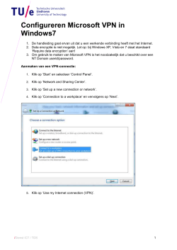 Configureren Microsoft VPN in Windows7
