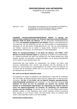 Interpellatie met betrekking tot de liquidatie van MODEM en de