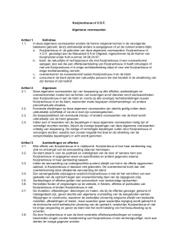 Kozijnenbouw.nl V.O.F. Algemene voorwaarden Artikel 1. Definities