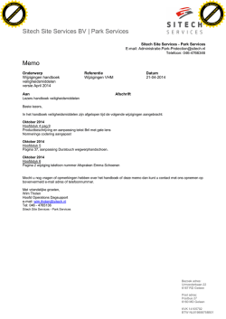 Sitech Site Services BV | Park Services Memo