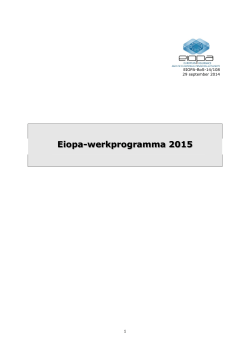 Eiopa-werkprogramma 2015