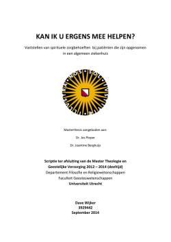 KAN IK U ERGENS MEE HELPEN?
