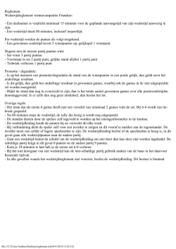 Het reglement voor de Winterlessen