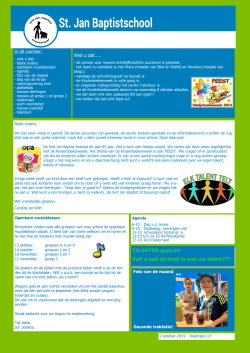 Nieuwsbrief 2 oktober - Basisschool St. Jan Baptist, Wassenaar