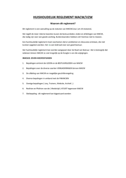 HUISHOUDELIJK REGLEMENT MACW/VZW