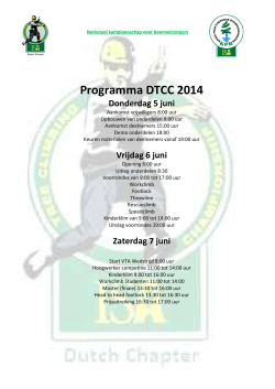 Programma DTCC 2014 Donderdag 5 juni
