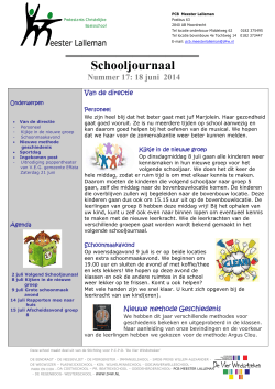 Schooljournaal 17, 18 juni 2014