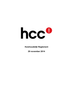 Huishoudelijk Reglement (Concept -2015 )