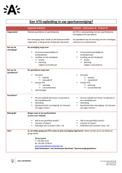 Een VTS-opleiding in uw sportvereniging?