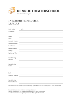 inschrijven - De Vrije Theaterschool