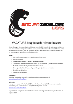 Sint Jan Zedelgem Lions - Jeugdcoach R-basketbal