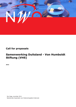 Call for proposals Samenwerking Duitsland - Von Humboldt