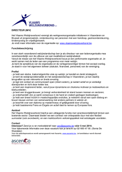 DIRECTEUR (M/V) Het Vlaams Welzijnsverbond verenigt als