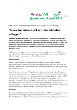 Verslag VVE bijeenkomst 9 april 2014