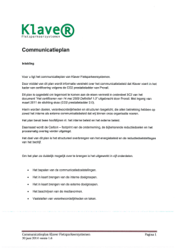 Communicatieplan - Klaver Fietsparkeersystemen
