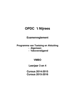 examenreglement VMBO 2014-2016