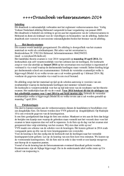 ++++Draaiboek verkeersexamen 2014 ++++Draaiboek