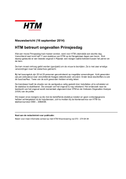 HTM betreurt ongevallen Prinsjesdag