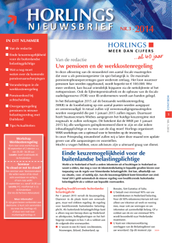 HORLINGS nieuwsbrief nr. 3-2014