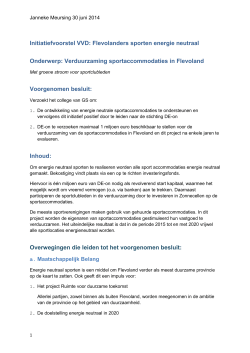 Initiatiefvoorstel VVD: Flevolanders sporten energie neutraal