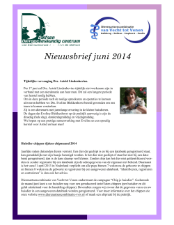 Nieuwsbrief juni 2014 - Dierenartsencombinatie van Vecht tot Venen