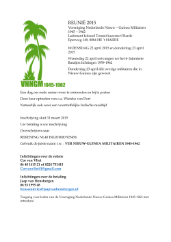 REUNI&Euml; 2015 - De Vereniging Nederlands Nieuw