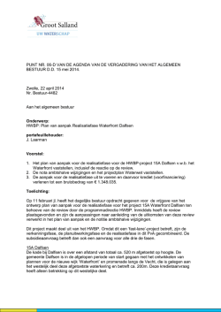 plan van aanpak realisatiefase Waterfront Dalfsen