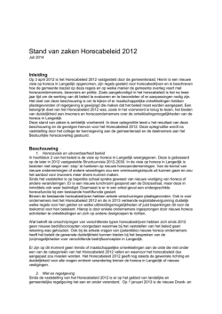IS Cat D10a Stand van Zaken Horecabeleid 2012