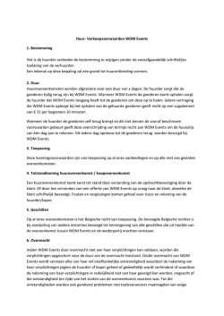 Huur- Verkoopvoorwaarden WDM Events 1. Bestemming Het is de