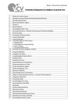 Bijlage 1 De lijst van deelnemende organisaties