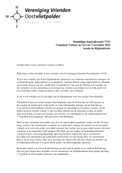 Inspraakreactie VVO commissie 05-11-2014