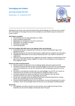 Jaarverslag VVO schooljaar 2012-2013