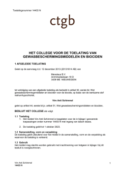 HET COLLEGE VOOR DE TOELATING VAN