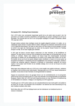 Kort jaarplan 2013 – Stichting Present Amsterdam Ook in 2013
