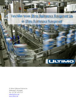 Verschillen tussen Ultimo Maintenance Management Lite en Ultimo