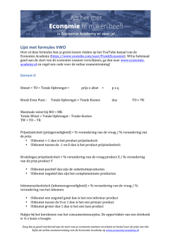 Lijst met formules VWO